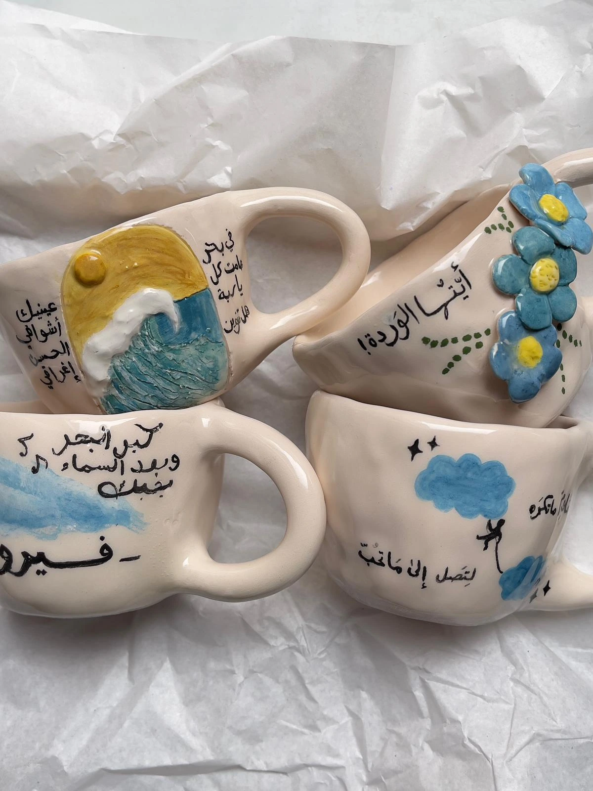 Handmade sage green ceramic vase